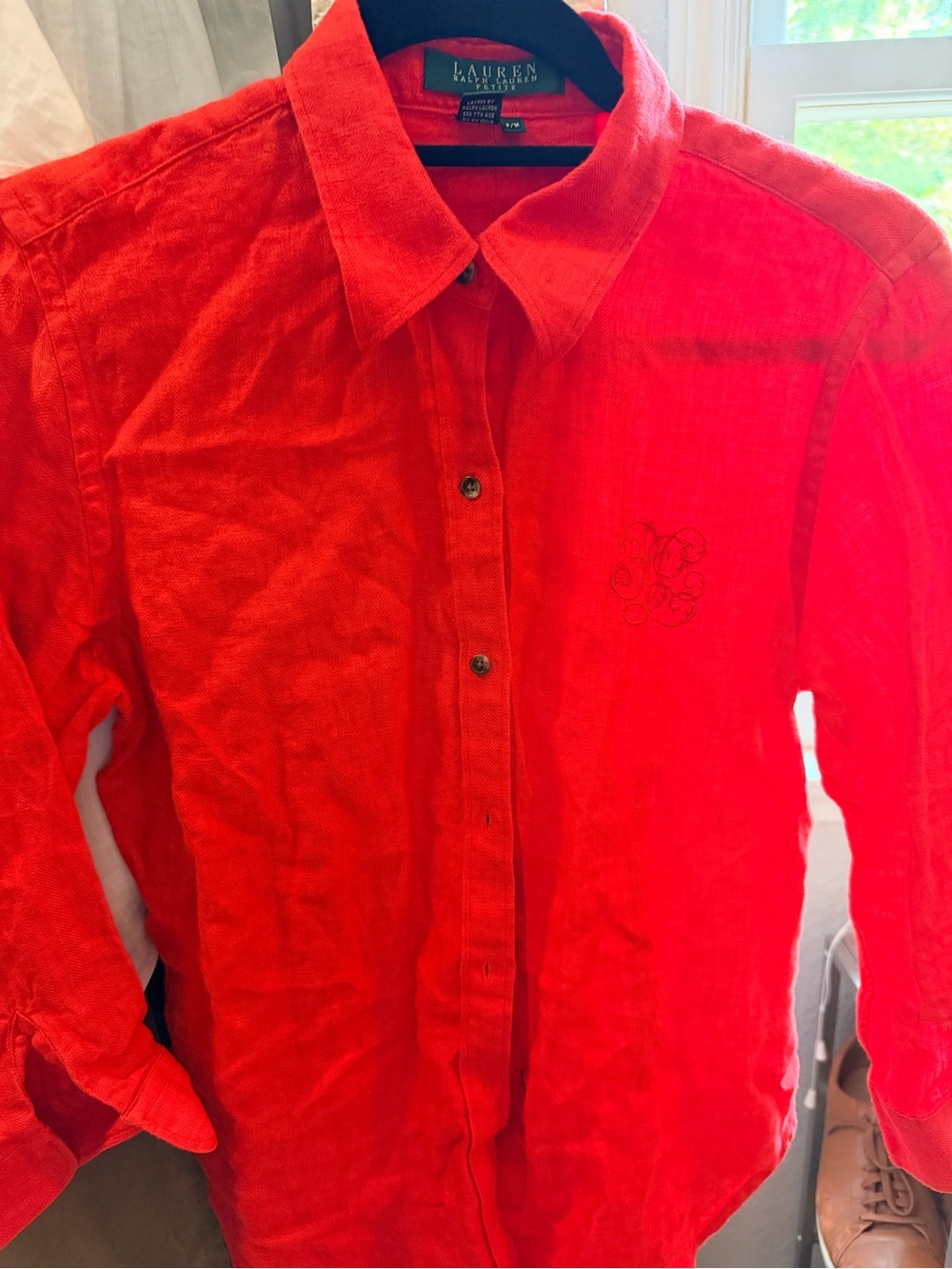 Ralph Lauren Women’s Bright Red Button-Down Shirt